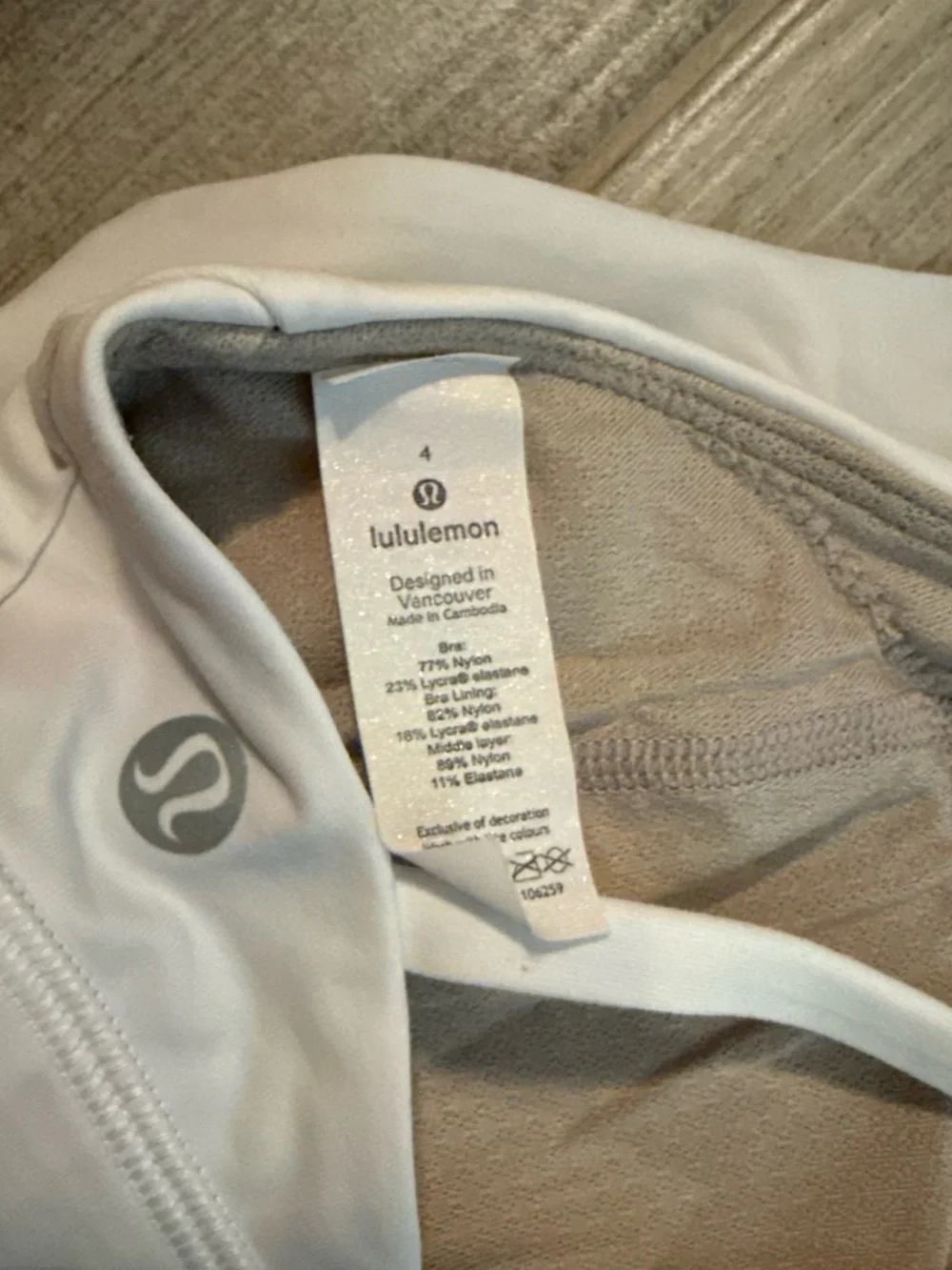 Lululemon Women’s High-Neck White Sports Bra